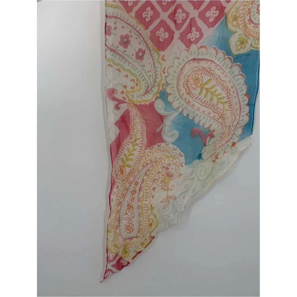 Unbranded Colorful Paisley Lightweight Long Scarf Accessory Pink Boho